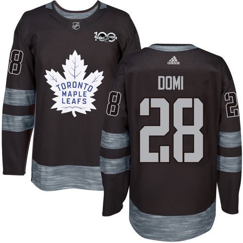 Adidas Maple Leafs #28 Tie Domi Black 1917-100th Anniversary Stitched NHL Jersey